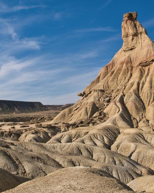 Explore the striking rock formations of Bardenas Reales, a semi-desert region in Spain.
